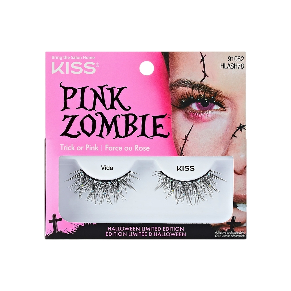 *3/15* NEW KISS Special Edition Pink Zombie False Eyelashes Vida Black Crystal
